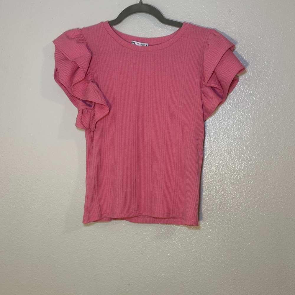 Zara Vibrant Pink Ribbed Top